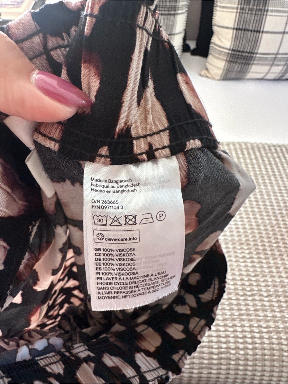 H&M Black & Brown Animal Print Elastic Waist Wide Leg Pants - Picture 2 of 3
